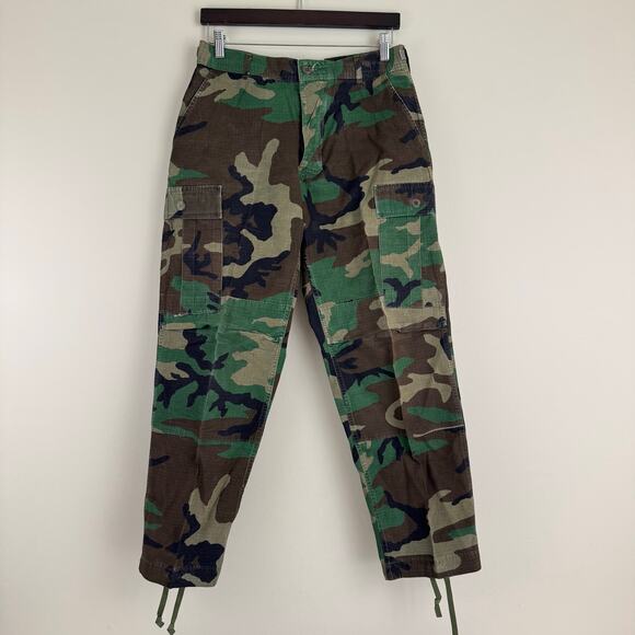 US Military Hot Weather Woodland Camo Combat Pants, Sz Small Regular Rip Stop - Picture 1 of 12